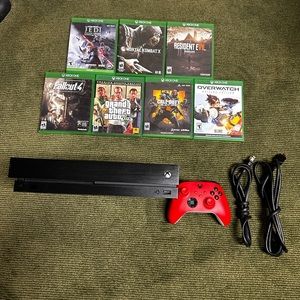 X Box One X with controller and Games